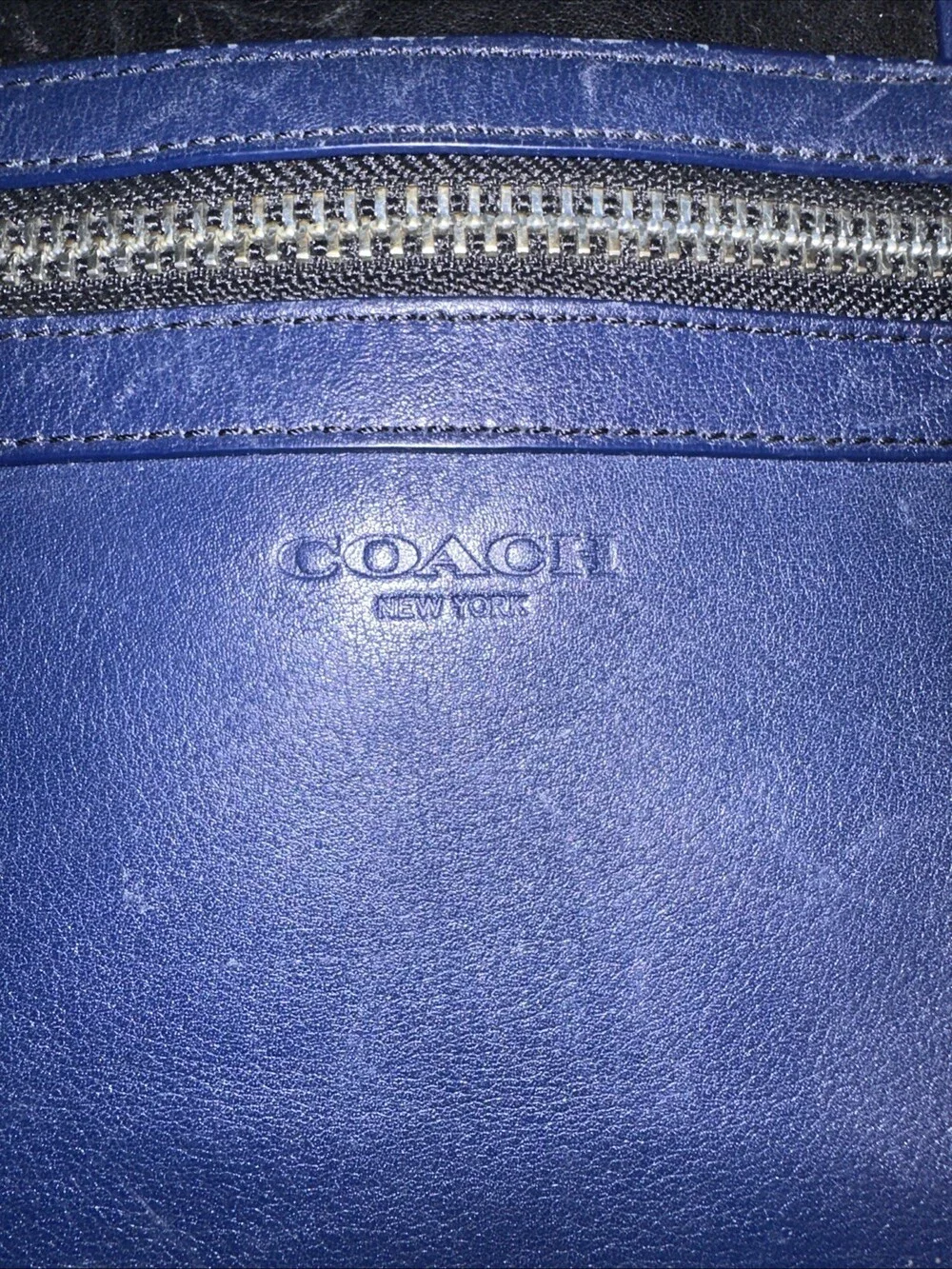 Rare Color Block Coach Legacy Rory Bag Purse Tassel Black And Blue H1220-19902